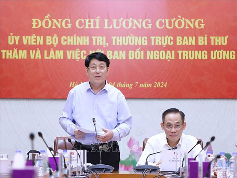 Thường trực Ban Bí thư Lương Cường làm việc với Ban Đối ngoại Trung ương