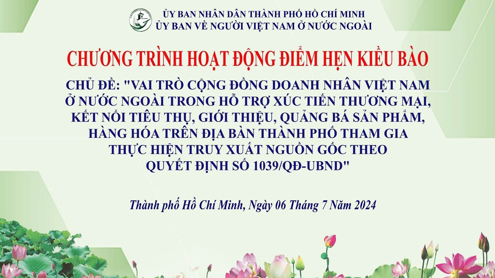 TP Hồ Chí Minh thông tin về chương trình Điểm hẹn kiều bào số 1 năm 2024