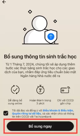 Hướng dẫn cách cập nhật sinh trắc học ngân hàng Techcombank Hướng dẫn cách cập nhật sinh trắc học ngân hàng Techcombank
