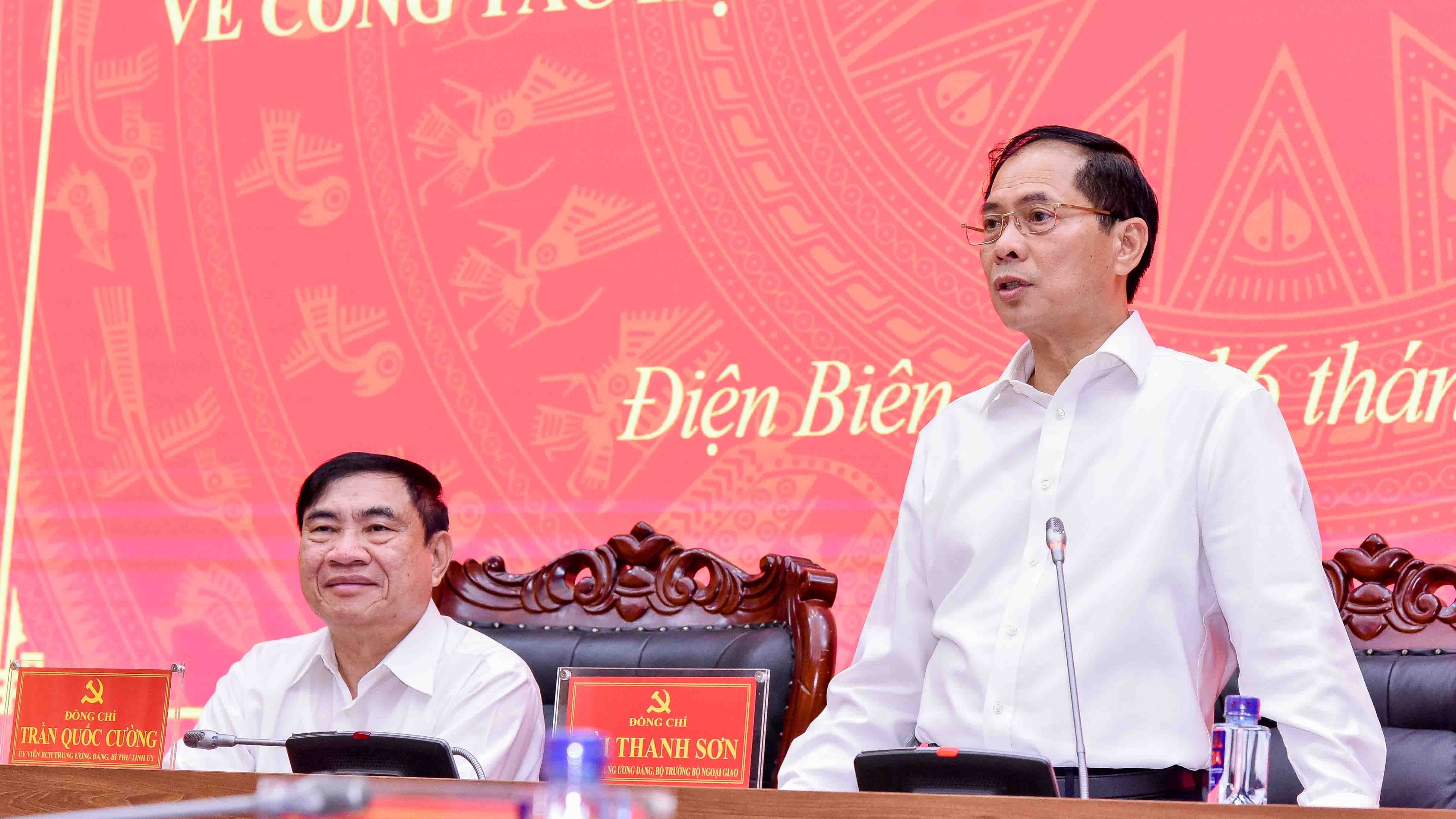 Bộ trưởng Ngoại giao Bùi Thanh Sơn thăm và làm việc về công tác hội nhập quốc tế và đối ngoại địa phương tại tỉnh Điện Biên