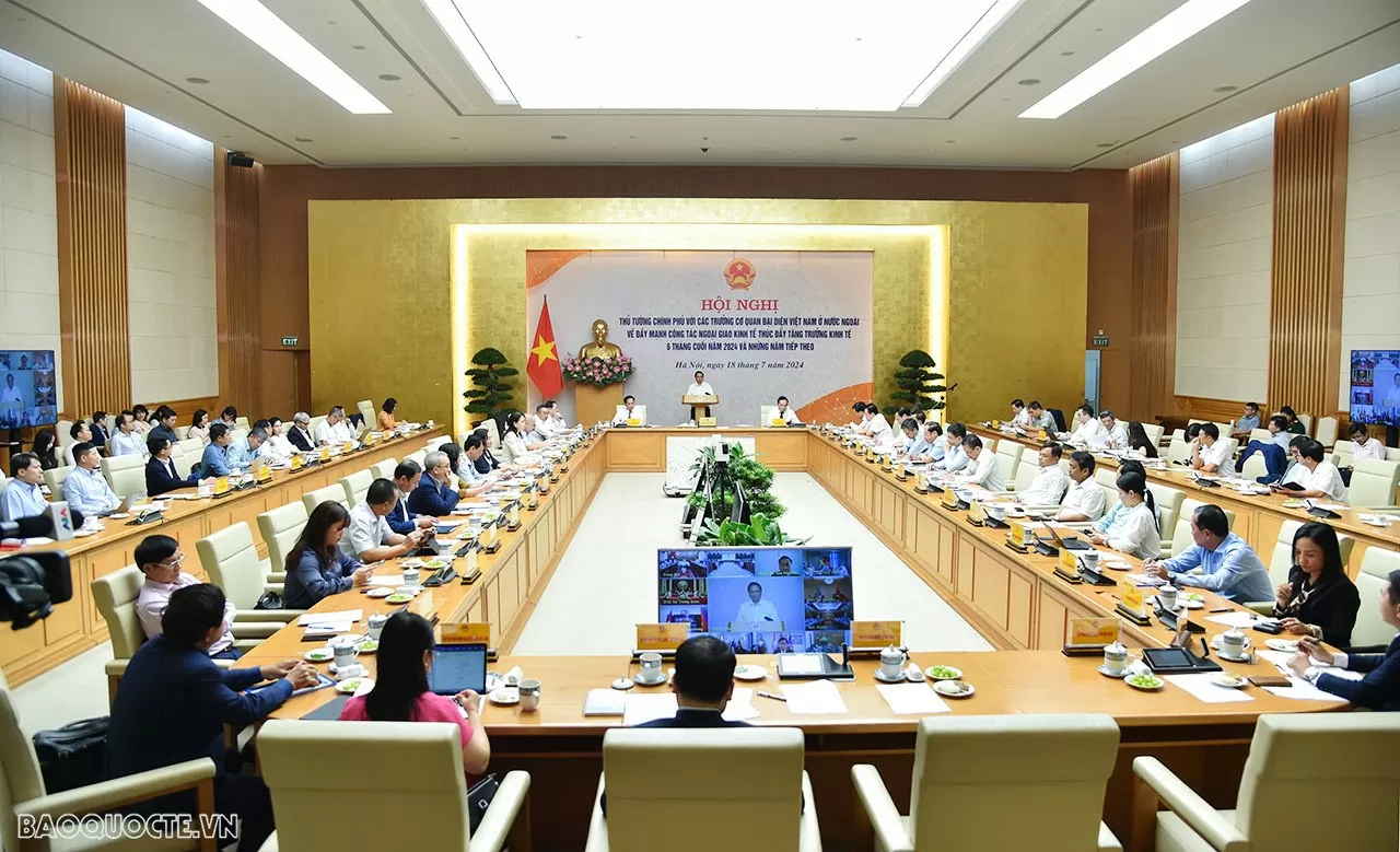 Thủ tướng Phạm Minh Chính đề nghị công tác ngoại giao kinh tế thúc đẩy xuất khẩu, động lực tăng trưởng Thủ tướng Phạm Minh Chính đề nghị đẩy mạnh công tác ngoại giao kinh tế thúc đẩy xuất khẩu, động lực tăng trưởng