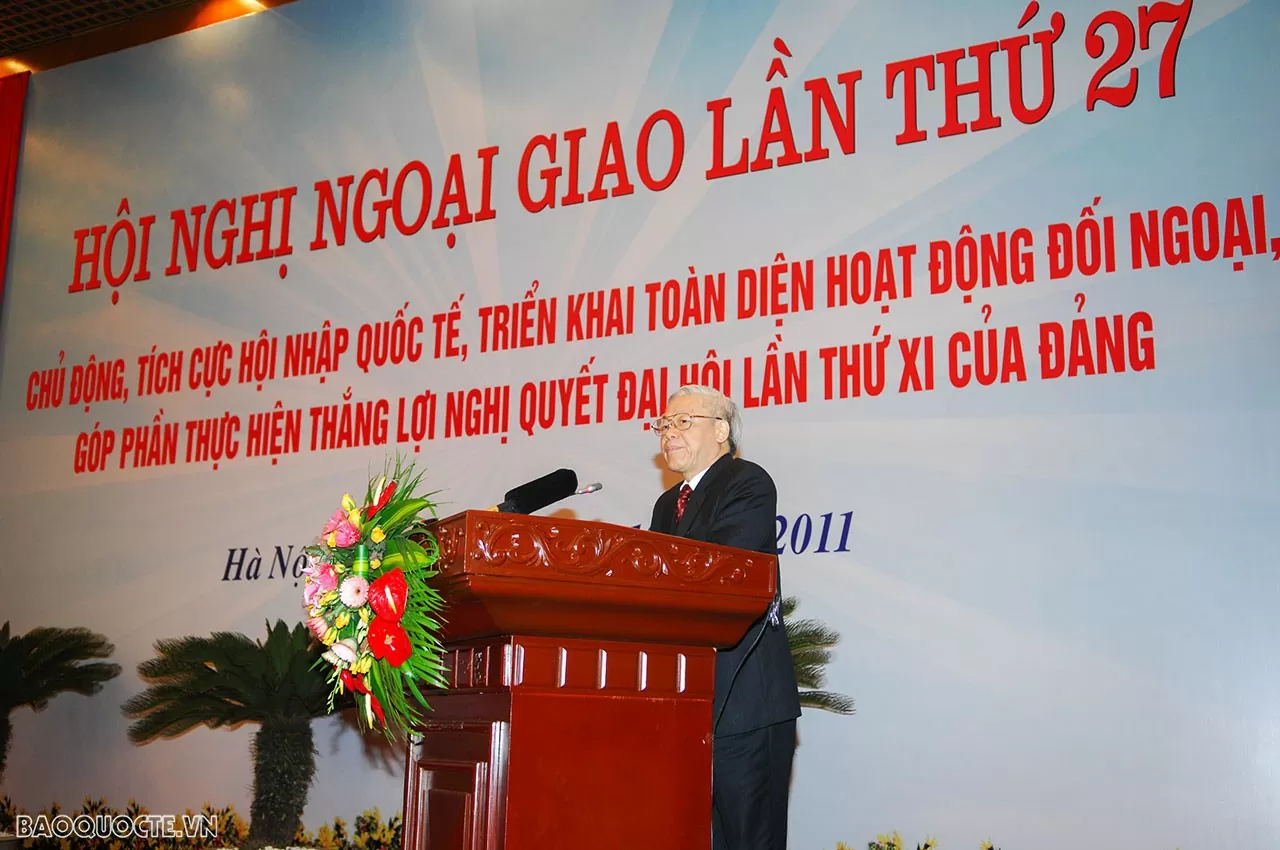 Hội nghị Ngoại giao lần thứ 27 (tháng 12/2011). (Ảnh: Quang Hòa) Hội nghị Ngoại giao lần thứ 27 (tháng 12/2011). (Ảnh: Quang Hòa)
