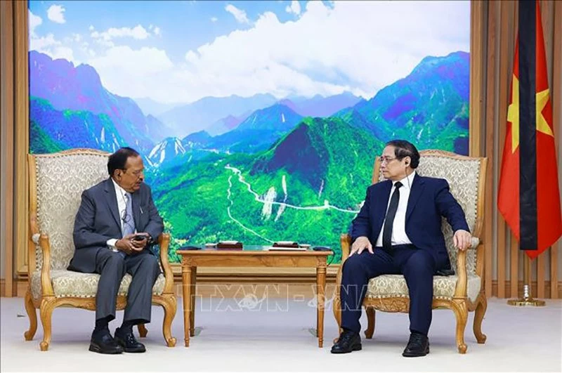 Thủ tướng Phạm Minh Chính tiếp Cố vấn An ninh quốc gia Ấn Độ Ajit Doval nhân chuyến sang Việt Nam dự lễ tang Tổng Bí thư Nguyễn Phú Trọng. (Nguồn: TTXVN) Thủ tướng Phạm Minh Chính tiếp Cố vấn An ninh quốc gia Ấn Độ Ajit Doval nhân chuyến sang Việt Nam dự lễ tang Tổng Bí thư Nguyễn Phú Trọng. (Nguồn: TTXVN)