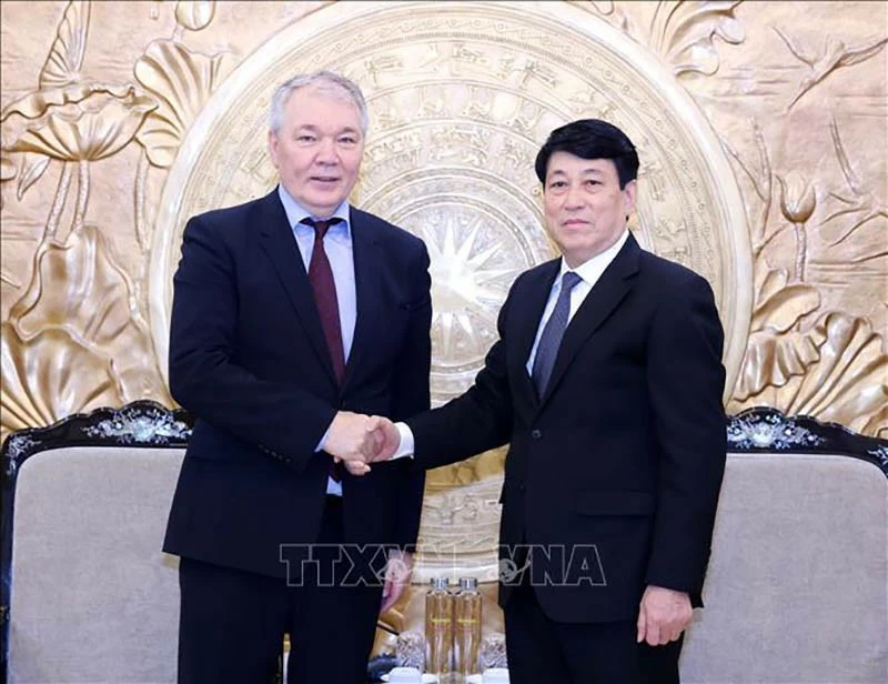 Thường trực Ban Bí thư Lương Cường tiếp Phó Chủ tịch Đảng Cộng sản Liên bang Nga Thường trực Ban Bí thư Lương Cường tiếp Phó Chủ tịch Đảng Cộng sản Liên bang Nga