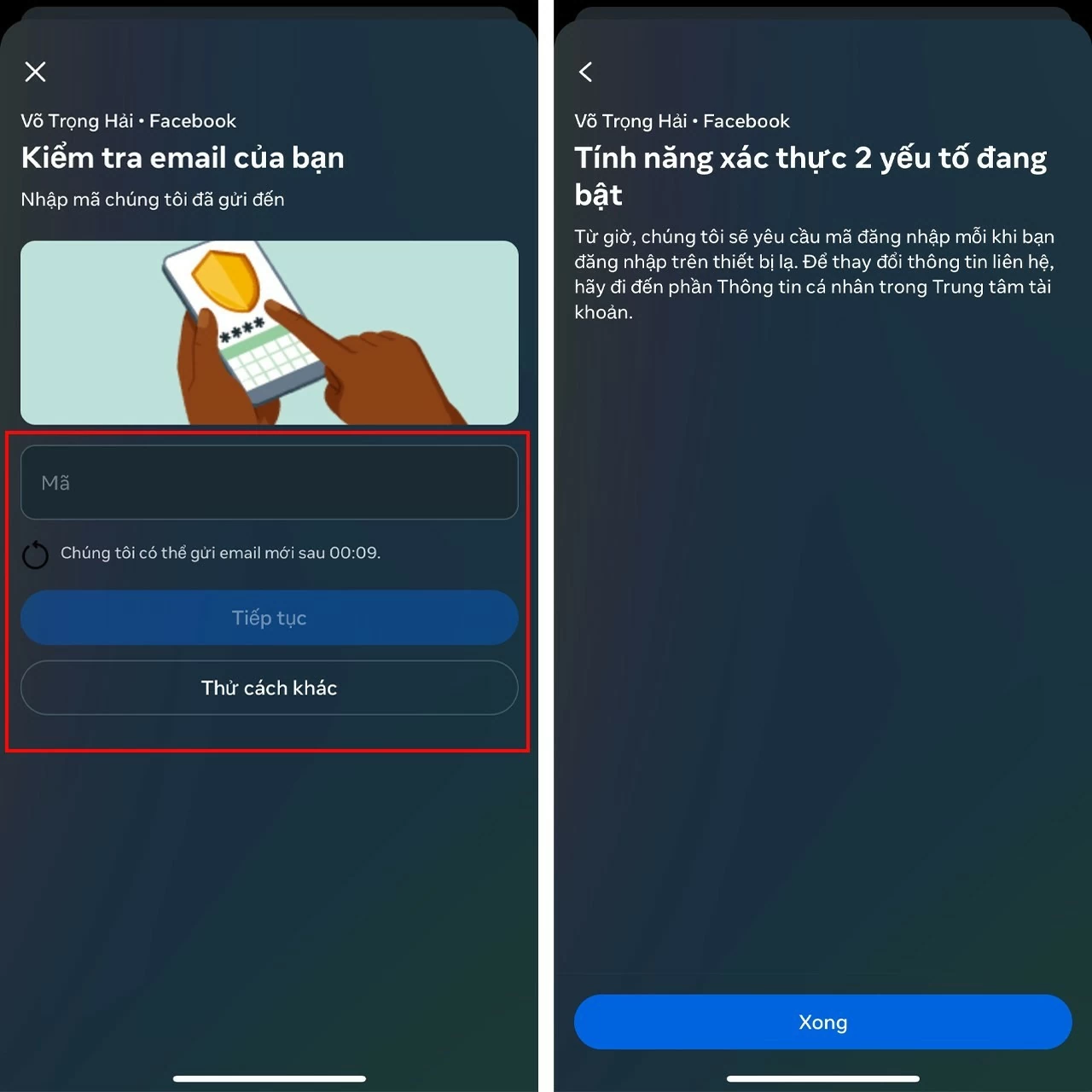 Cài bảo mật 2 lớp với tài khoản Facebook Cài bảo mật 2 lớp với tài khoản Facebook