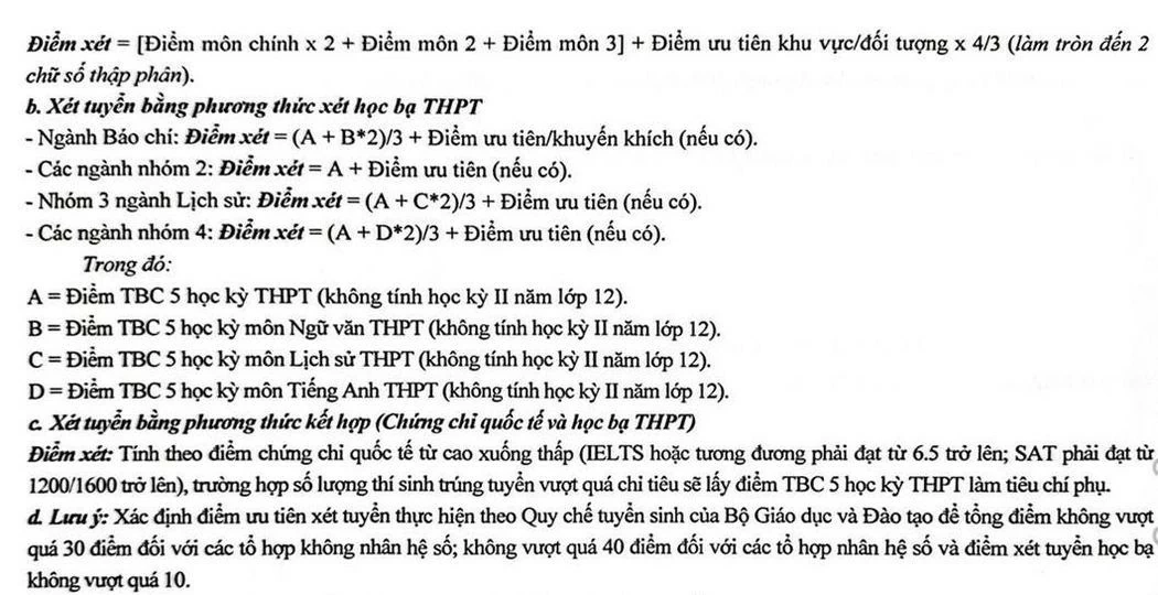 Chi tiết điểm chuẩn của các trường đại học Chi tiết điểm chuẩn của các trường đại học