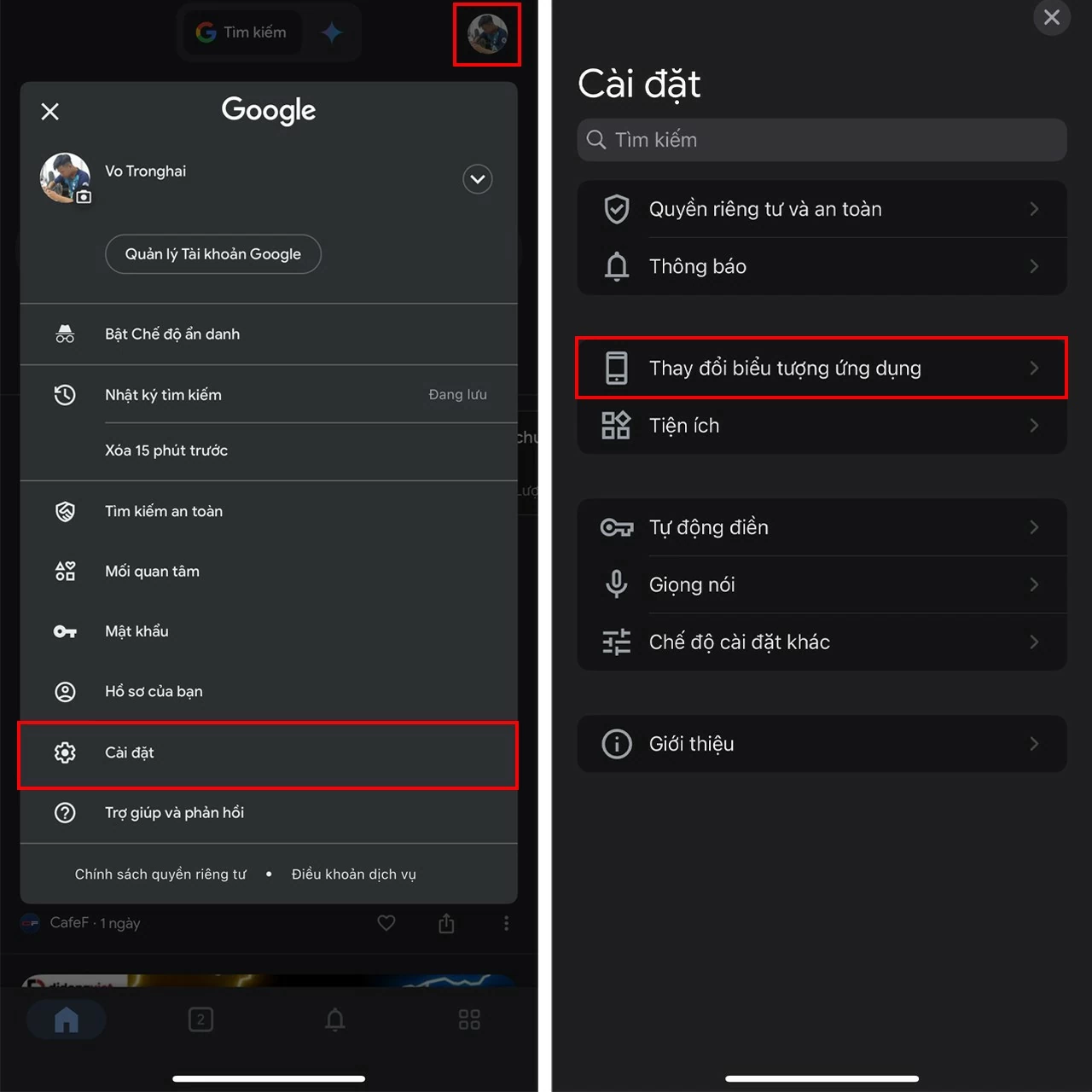 Thay đổi biểu tượng Google trên điện thoại siêu đơn giản Thay đổi biểu tượng Google trên điện thoại siêu đơn giản