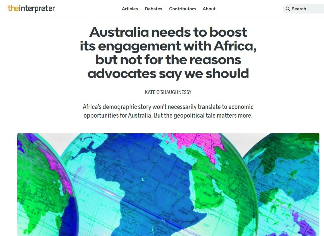 Châu Phi - Mặt trận chiến lược địa chính trị mới của Australia Châu Phi - Mặt trận chiến lược địa chính trị mới của Australia