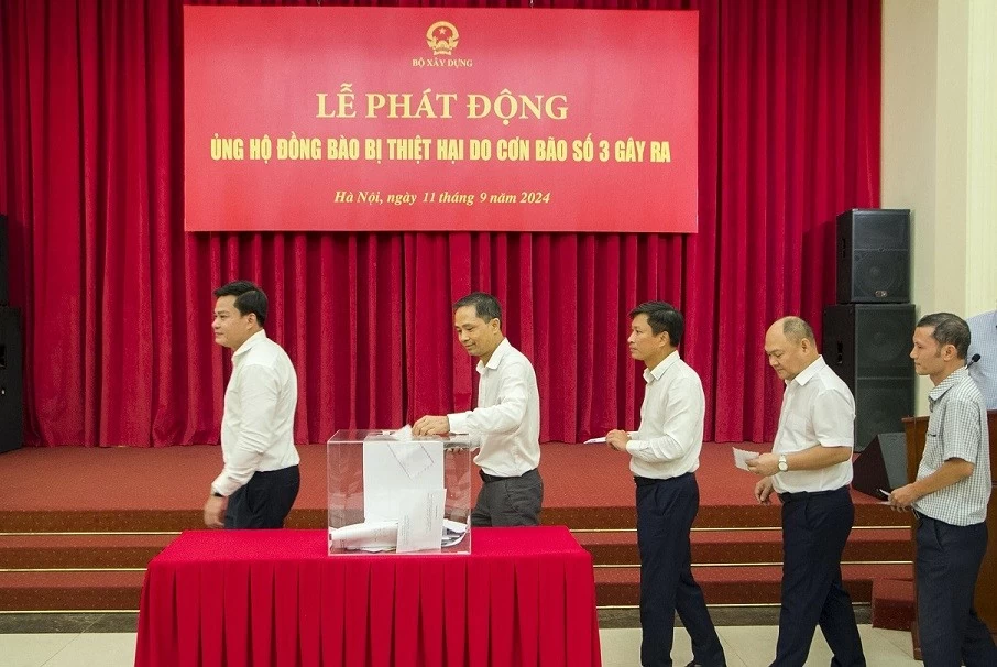 Bộ Xây dựng phát động ủng hộ đồng bào bị thiên tai, bão lũ tại các tỉnh phía Bắc Bộ Xây dựng phát động ủng hộ đồng bào bị thiên tai, bão lũ tại các tỉnh phía Bắc