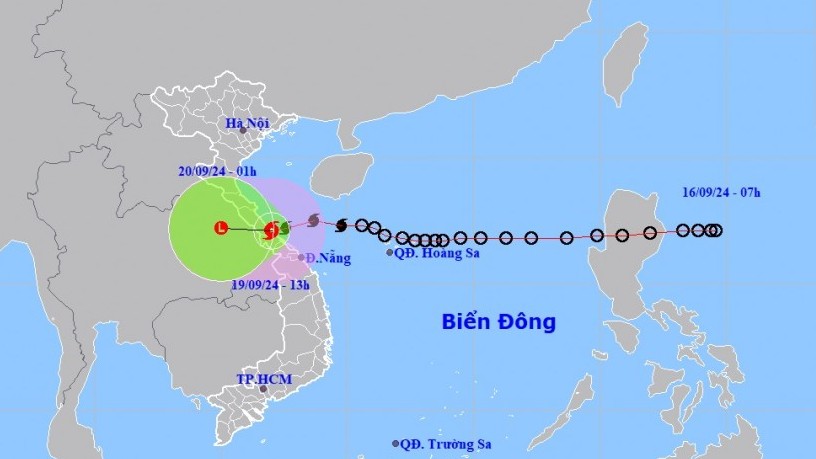 Bão số 4 gây mưa lớn tập trung tại khu vực Thanh Hóa-Quảng Trị từ chiều 19/9 đến ngày 20/9