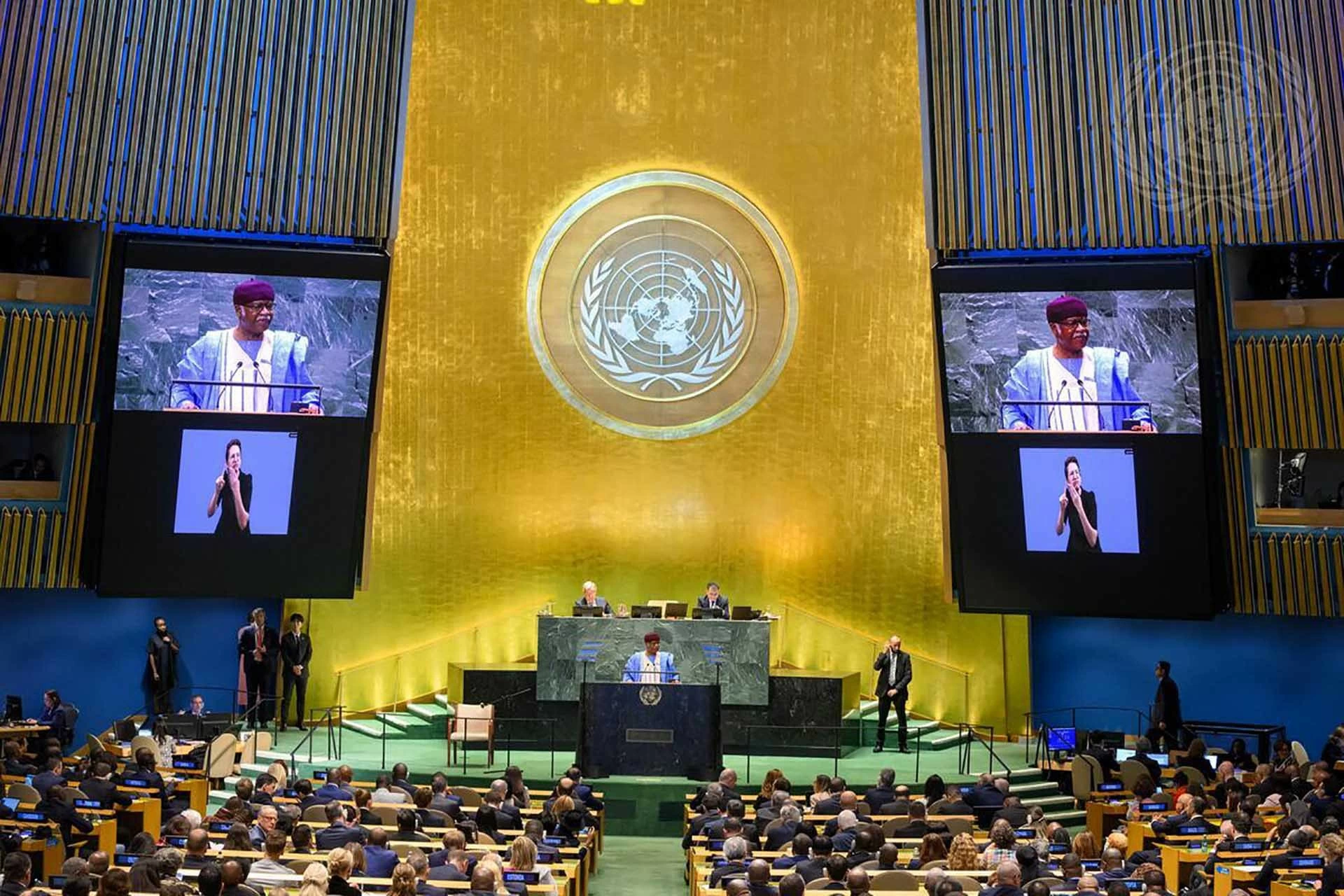 Chủ tịch Đại hội đồng LHQ khóa 79 Philémon Yang phát biểu tại Hội nghị thượng đỉnh Tương lai, ngày 22/9. (Nguồn: UN) Chủ tịch Đại hội đồng LHQ khóa 79 Philémon Yang phát biểu tại Hội nghị thượng đỉnh Tương lai, ngày 22/9. (Nguồn: UN)