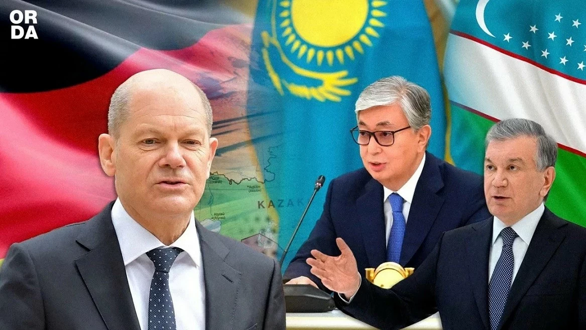 Từ trái sang: Thủ tướng Đức Olaf Scholz, Tổng thống Kazakhstan Kassym-Jomart Tokayev và Tổng thống Uzbekistan Shavkat Mirziyoyev. (Nguồn: Orda) Từ trái sang: Thủ tướng Đức Olaf Scholz, Tổng thống Kazakhstan Kassym-Jomart Tokayev và Tổng thống Uzbekistan Shavkat Mirziyoyev. (Nguồn: Orda)