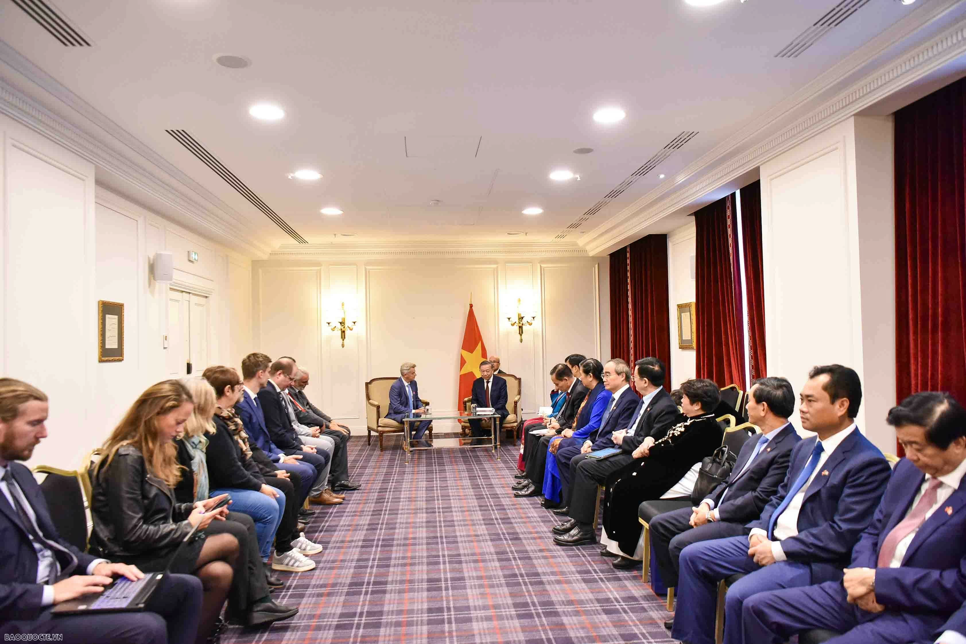 Tiếp Đảng Cộng sản Pháp Tổng Bí thư, Chủ tịch nước Tô Lâm tiếp Bí thư toàn quốc Đảng Cộng sản Pháp Fabien Roussel