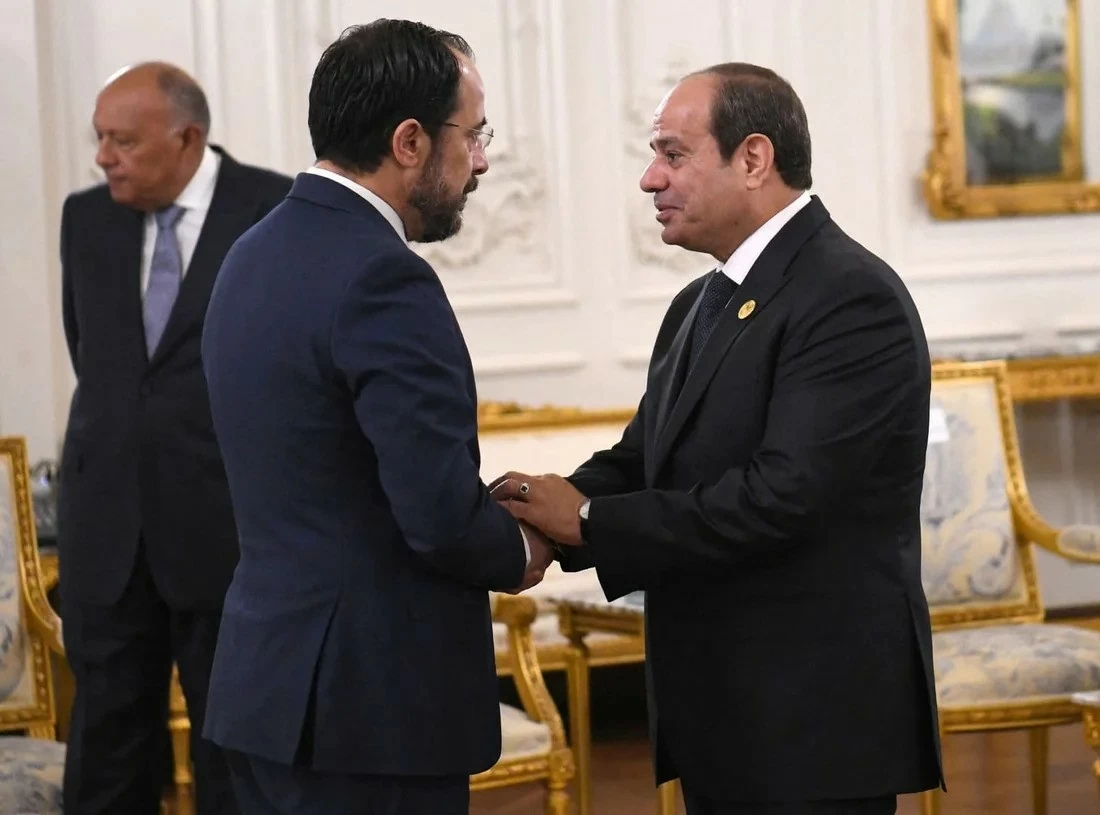 Tổng thống Nikos Christodoulides với Tổng thống Ai Cập Abdel Fattah El-Sisi. (Nguồn: Cyprus Maull) Tổng thống Nikos Christodoulides với Tổng thống Ai Cập Abdel Fattah El-Sisi. (Nguồn: Cyprus Maull)