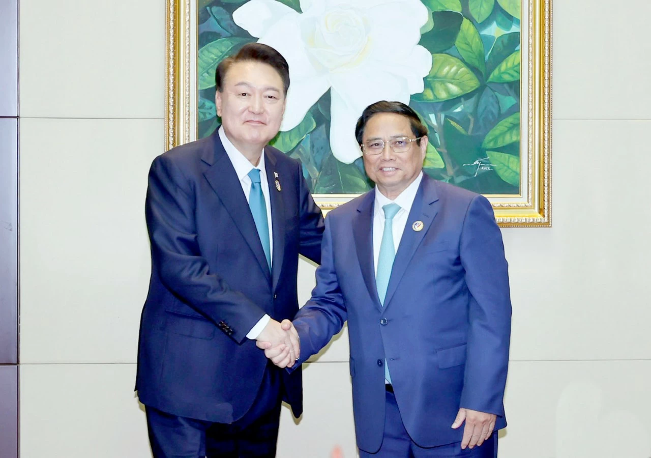 Thủ tướng Chính phủ Phạm Minh Chính hội kiến Tổng thống Hàn Quốc Yoon Suk-yeol Thủ tướng Chính phủ Phạm Minh Chính hội kiến Tổng thống Hàn Quốc Yoon Suk Yeol