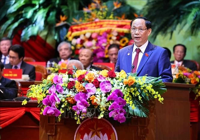 Phó Chủ tịch Quốc hội Trần Quang Phương phát biểu về công tác phối hợp giữa Quốc hội và Ủy ban Trung ương Mặt trận Tổ quốc Việt Nam. Ảnh: TTXVN Phó Chủ tịch Quốc hội Trần Quang Phương phát biểu về công tác phối hợp giữa Quốc hội và Ủy ban Trung ương Mặt trận Tổ quốc Việt Nam. Ảnh: TTXVN