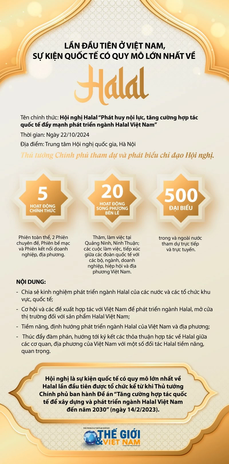 Lần đầu tiên ở Việt Nam, sự kiện quốc tế có quy mô lớn nhất về Halal Lần đầu tiên ở Việt Nam, sự kiện quốc tế có quy mô lớn nhất về Halal