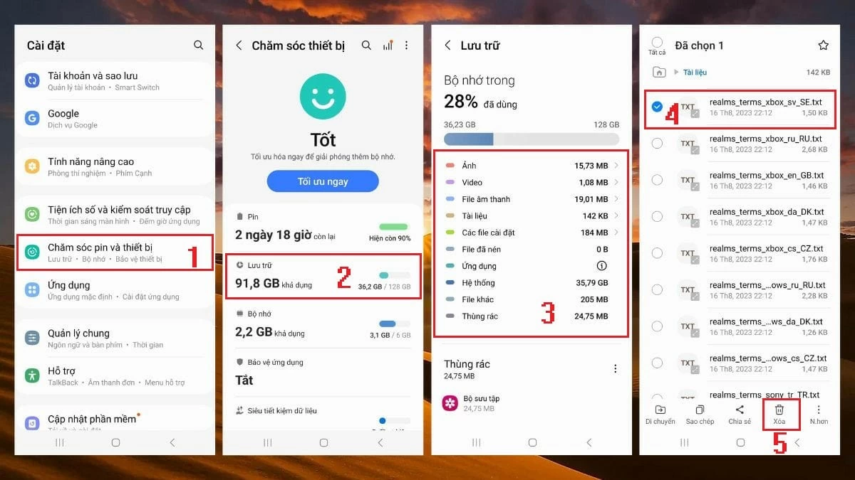 Bật mí 7 cách giải phóng dung lượng cho điện thoại Samsung Bật mí 7 cách giải phóng dung lượng cho điện thoại Samsung