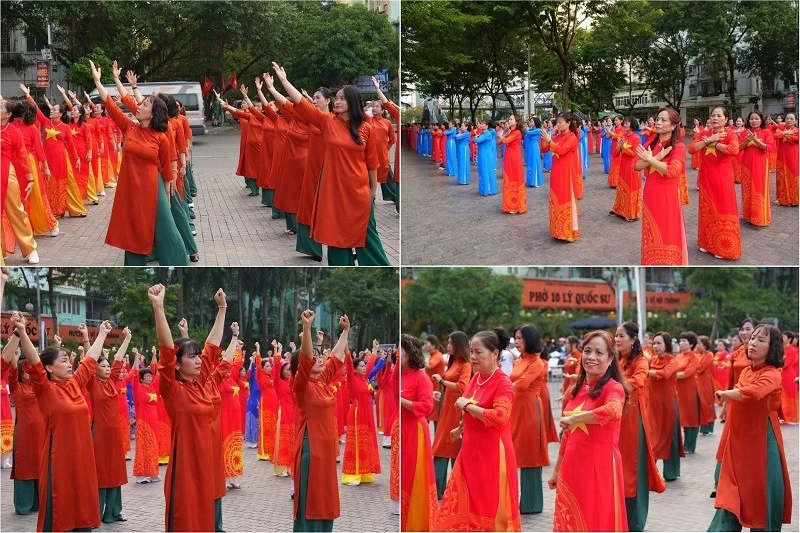 Màn đồng diễn dân vũ áo dài có số lượng phụ nữ tham gia nhiều nhất Việt Nam Màn đồng diễn dân vũ áo dài có số lượng phụ nữ tham gia nhiều nhất Việt Nam