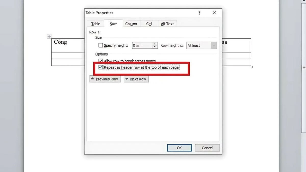 Lặp lại tiêu đề bảng trong Word đơn giản, chính xác Lặp lại tiêu đề bảng trong Word đơn giản, chính xác