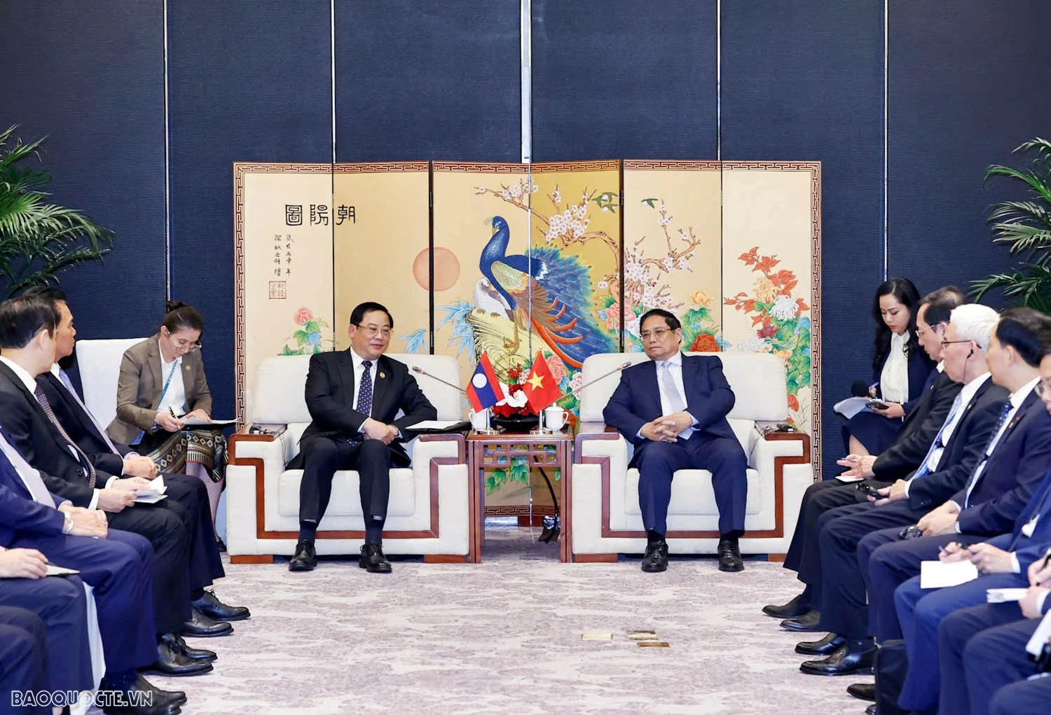 Thủ tướng Chính phủ Phạm Minh Chính gặp Thủ tướng Lào Sonexay Siphandone nhân dịp dự Hội nghị Hội nghị GMS 8, ACMECS 10 và CLMV 11 Thủ tướng Chính phủ Phạm Minh Chính gặp Thủ tướng Lào Sonexay Siphandone nhân dịp dự Hội nghị GMS 8, ACMECS 10 và CLMV 11