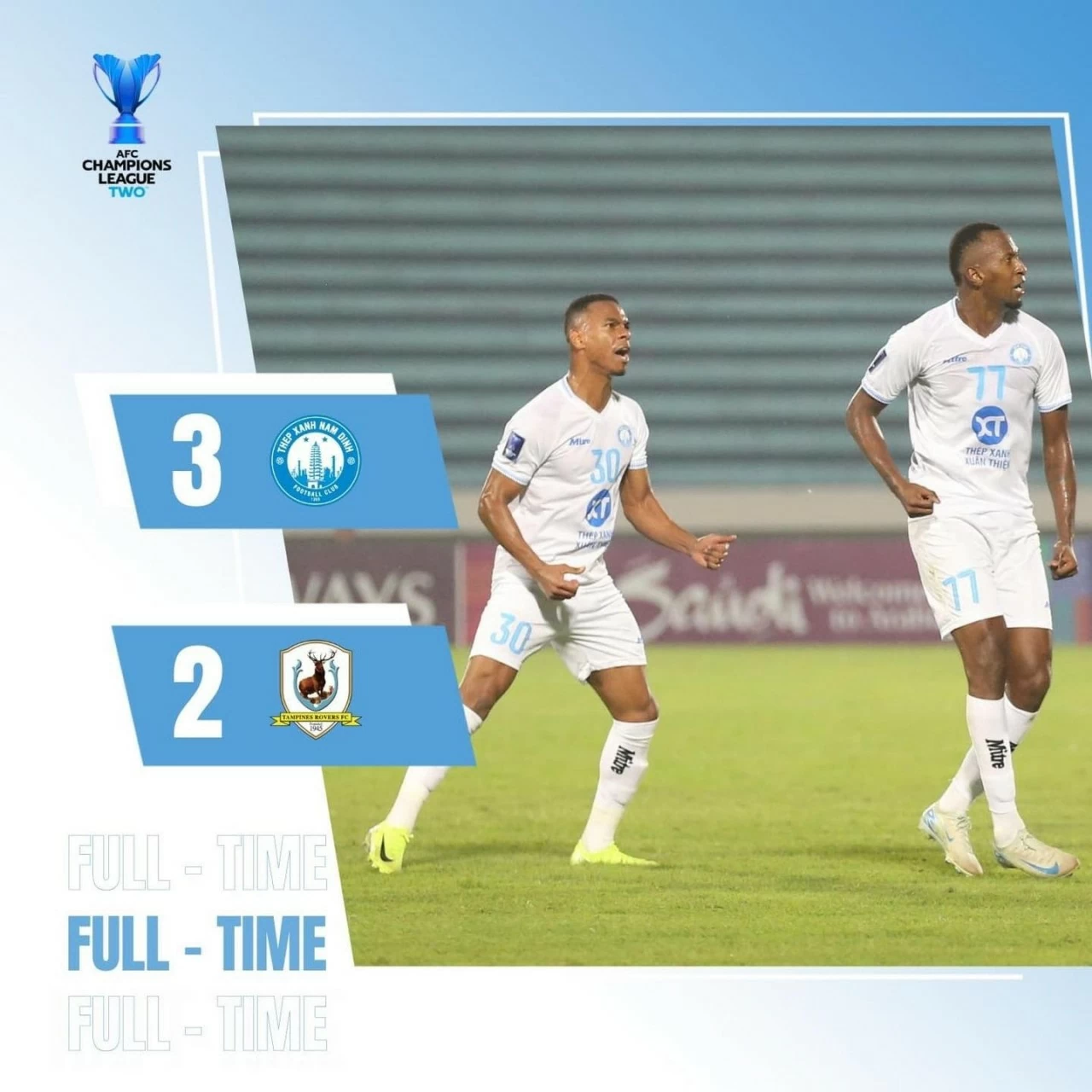 CLB Nam Định ngược dòng ngoạn mục ở đấu trường châu lục CLB Nam Định ngược dòng ngoạn mục ở đấu trường châu lục