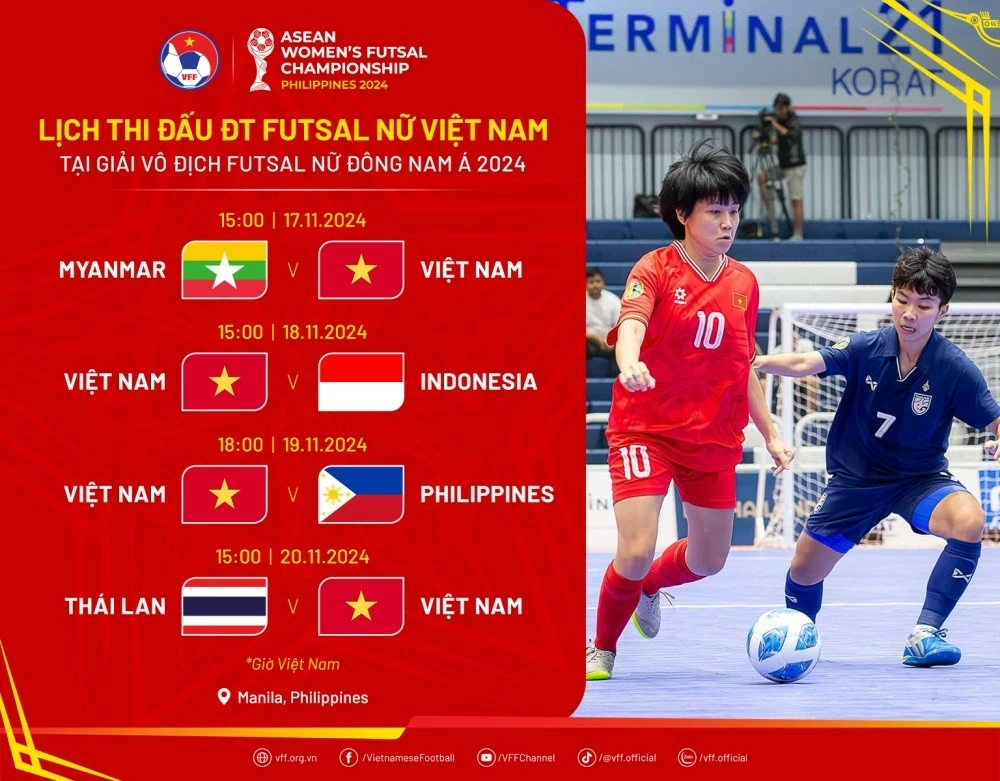 Giải futsal nữ Đông Nam Á 2024: Đội tuyển nữ futsal Việt Nam đã sẵn sàng Giải futsal nữ Đông Nam Á 2024: Đội tuyển nữ futsal Việt Nam đã sẵn sàng