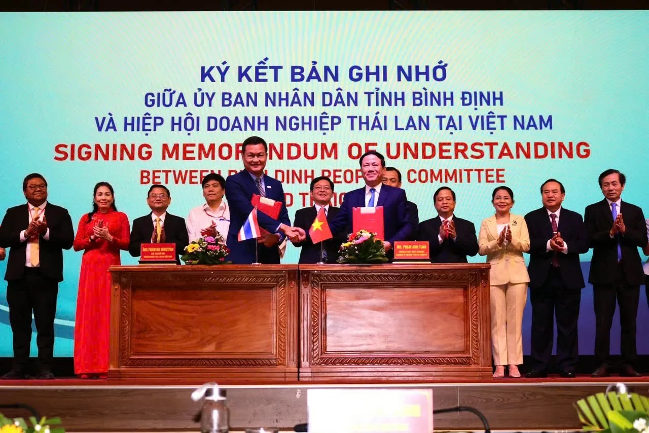 UBND tỉnh Bình Định và Hiệp hội Doanh nghiệp Thái Lan tại Việt Nam đã ký kết biên bản ghi nhớ hợp tác (MOU).