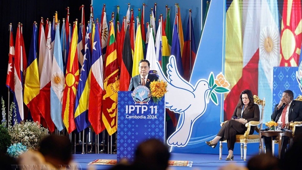 Chủ tịch Quốc hội Trần Thanh Mẫn phát biểu tại Phiên họp toàn thể lần thứ 11 của IPTP