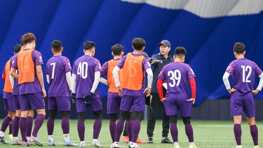 Thầy trò HLV đội tuyển Việt Nam sẵn sàng cho trận đấu tập đầu tiên tại Hàn Quốc