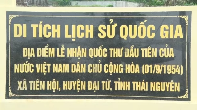 Nơi ghi dấu Lễ trình Quốc thư đầu tiên của nước Việt Nam Dân chủ Cộng hòa Nơi ghi dấu Lễ trình Quốc thư đầu tiên của nước Việt Nam Dân chủ Cộng hòa