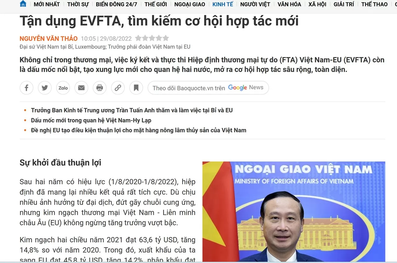 Báo Thế giới và Việt Nam 'thổi hồn' cho các hoạt động ngoại giao chính trị Báo Thế giới và Việt Nam thực sự trở thành cầu nối Việt Nam với thế giới