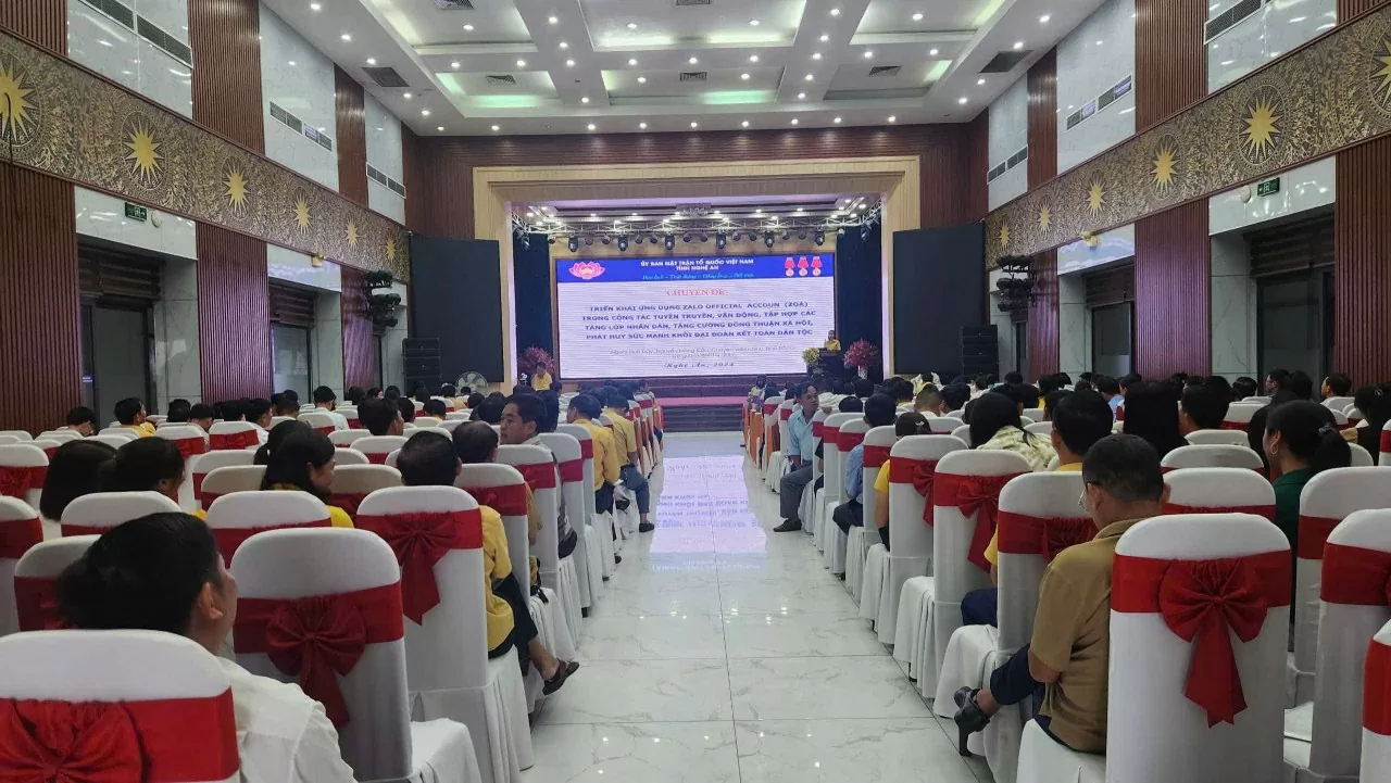 Toàn cảnh Hội nghị tập huấn ứng dụng ZOA trong công tác tuyên truyền năm 2024 của MTTQ Việt Nam. (Ảnh: BTC) Toàn cảnh Hội nghị tập huấn ứng dụng ZOA trong công tác tuyên truyền năm 2024 của MTTQ Việt Nam. (Ảnh: BTC)