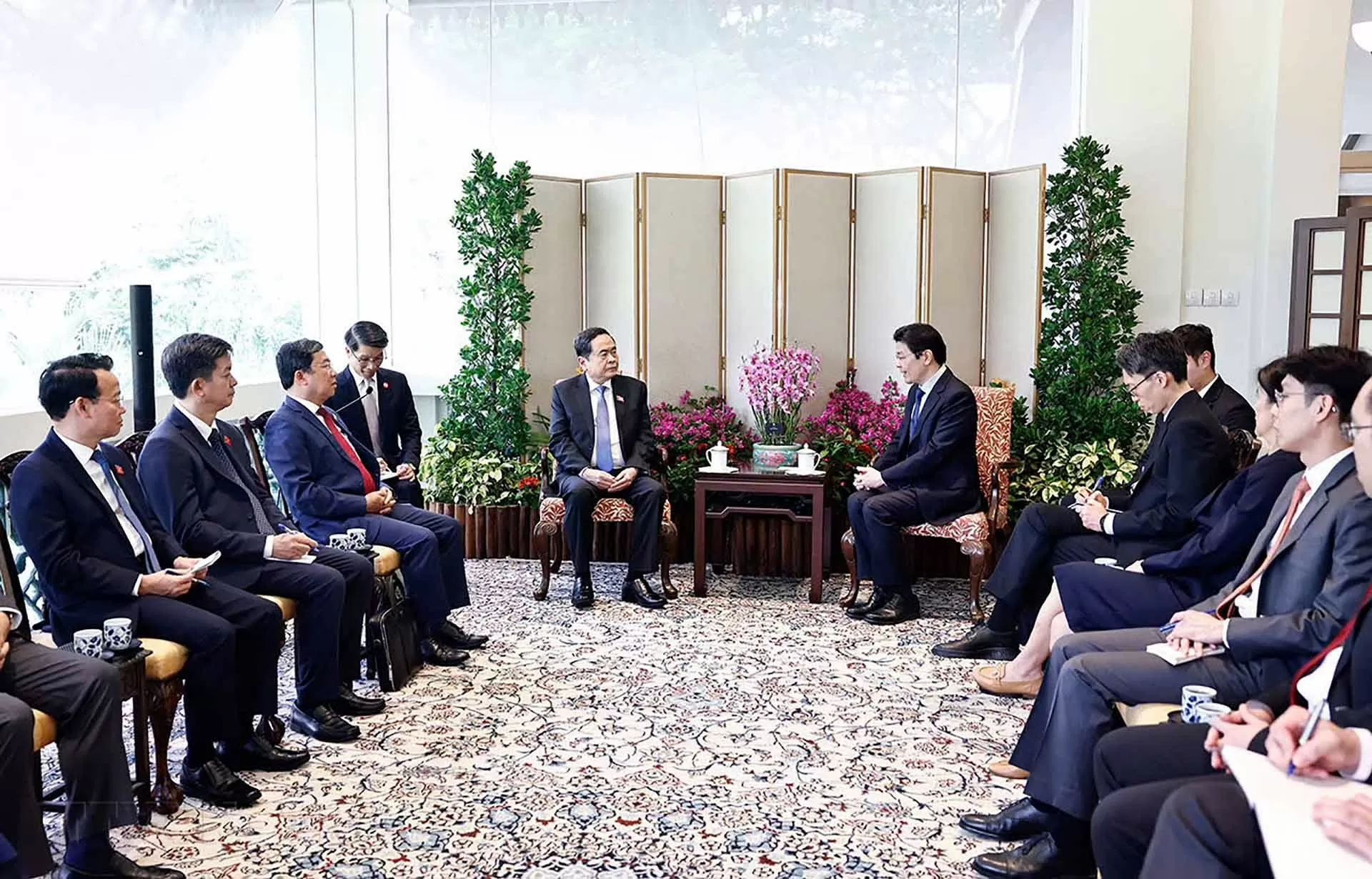 Chủ tịch Quốc hội Trần Thanh Mẫn hội kiến Thủ tướng Singapore Lawrence Wong Chủ tịch Quốc hội Trần Thanh Mẫn hội kiến Thủ tướng Singapore Lawrence Wong
