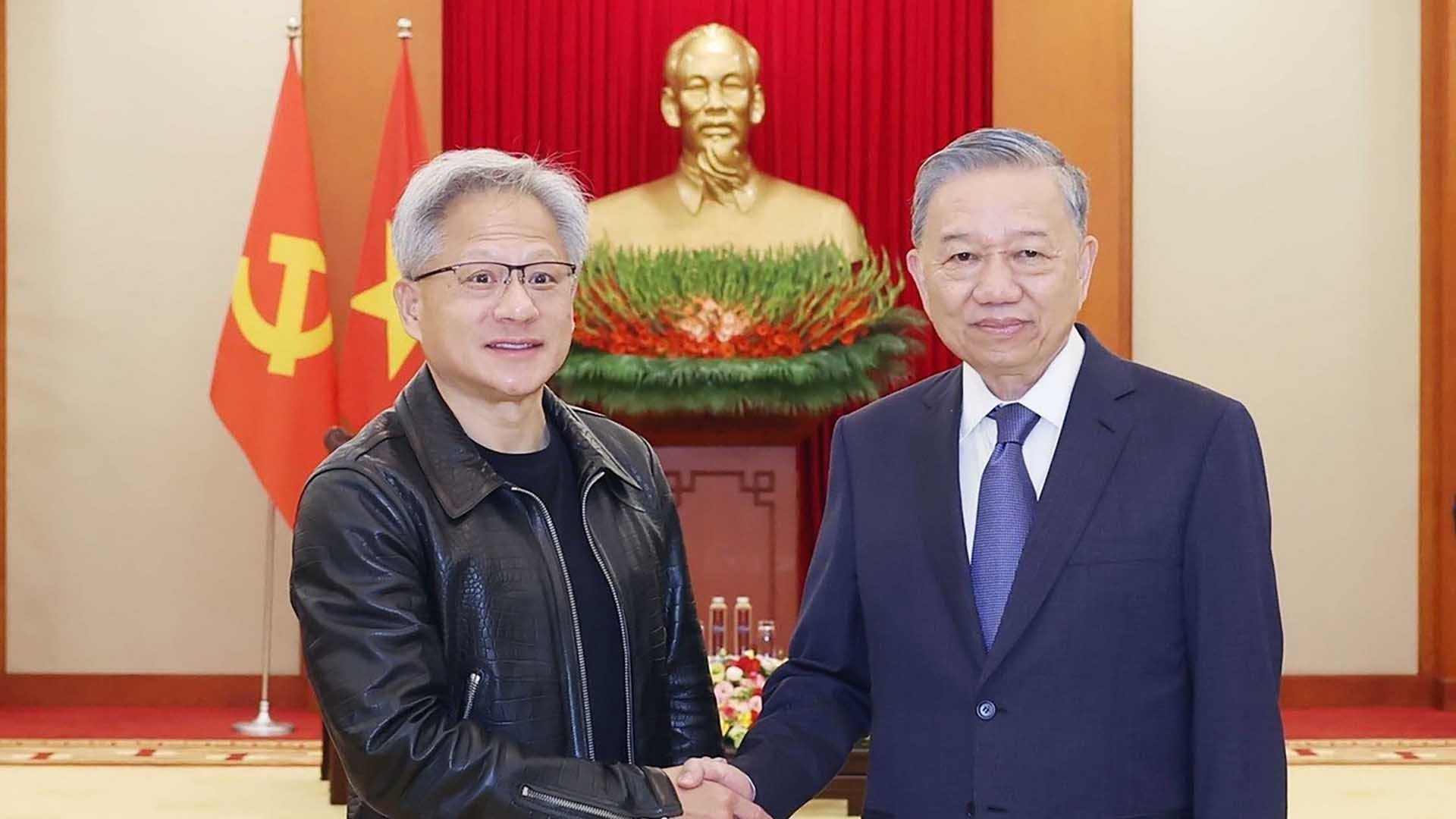 Tổng Bí thư Tô Lâm tiếp Chủ tịch Tập đoàn NVIDIA Jensen Huang