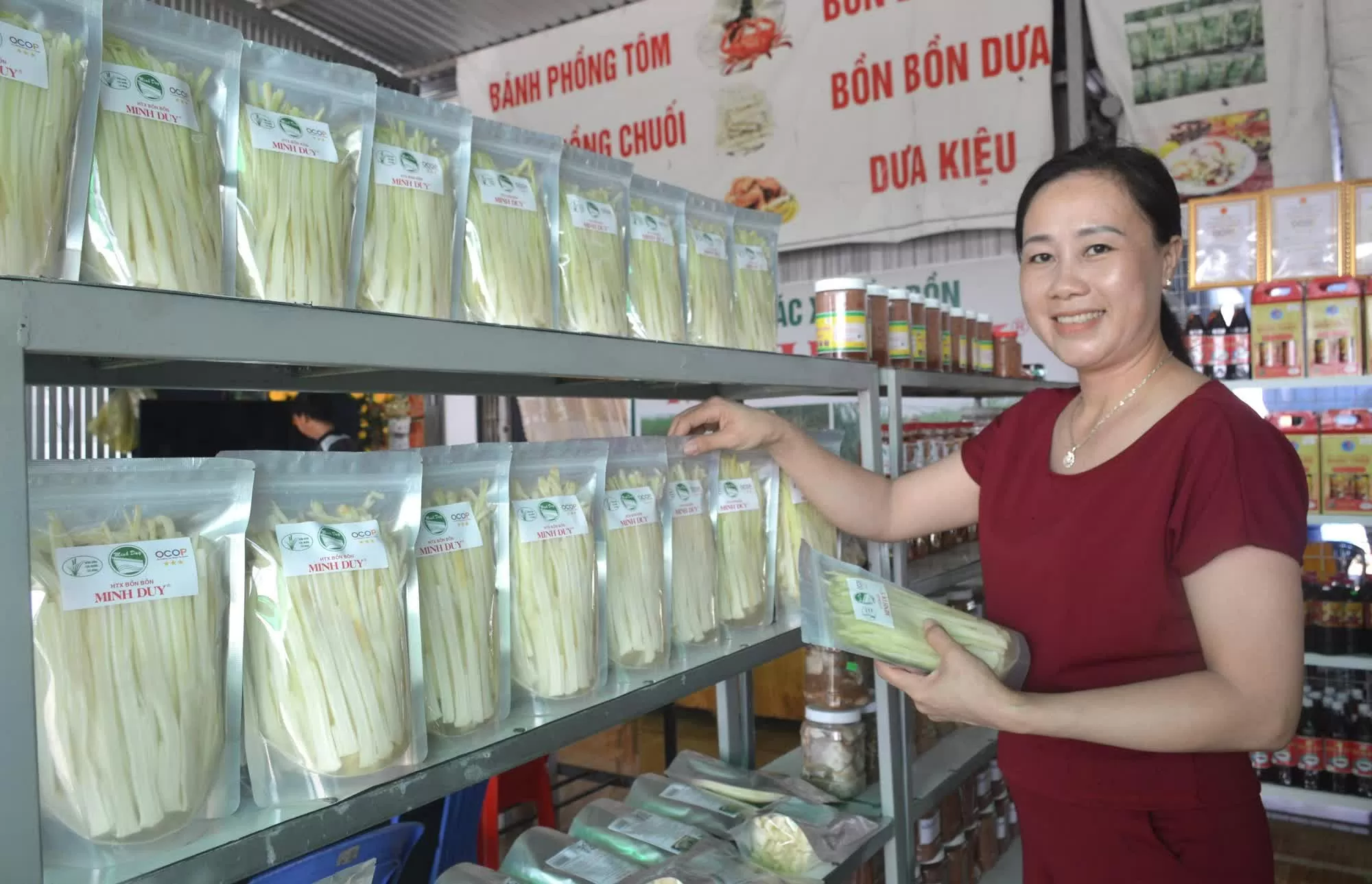 Sản phẩm dưa bồn bồn đạt chứng nhận OCOP 3 sao cấp tỉnh chinh phục thị trường bằng chất lượng ổn định. (Ảnh: Gia Bách)