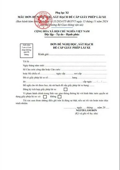 Hồ sơ của người học lái xe từ ngày 1/1/2025 Hồ sơ của người học lái xe từ ngày 1/1/2025