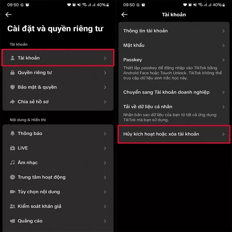 Xóa tài khoản TikTok vĩnh viễn với vài thao tác đơn giản Xóa tài khoản TikTok vĩnh viễn với vài thao tác đơn giản