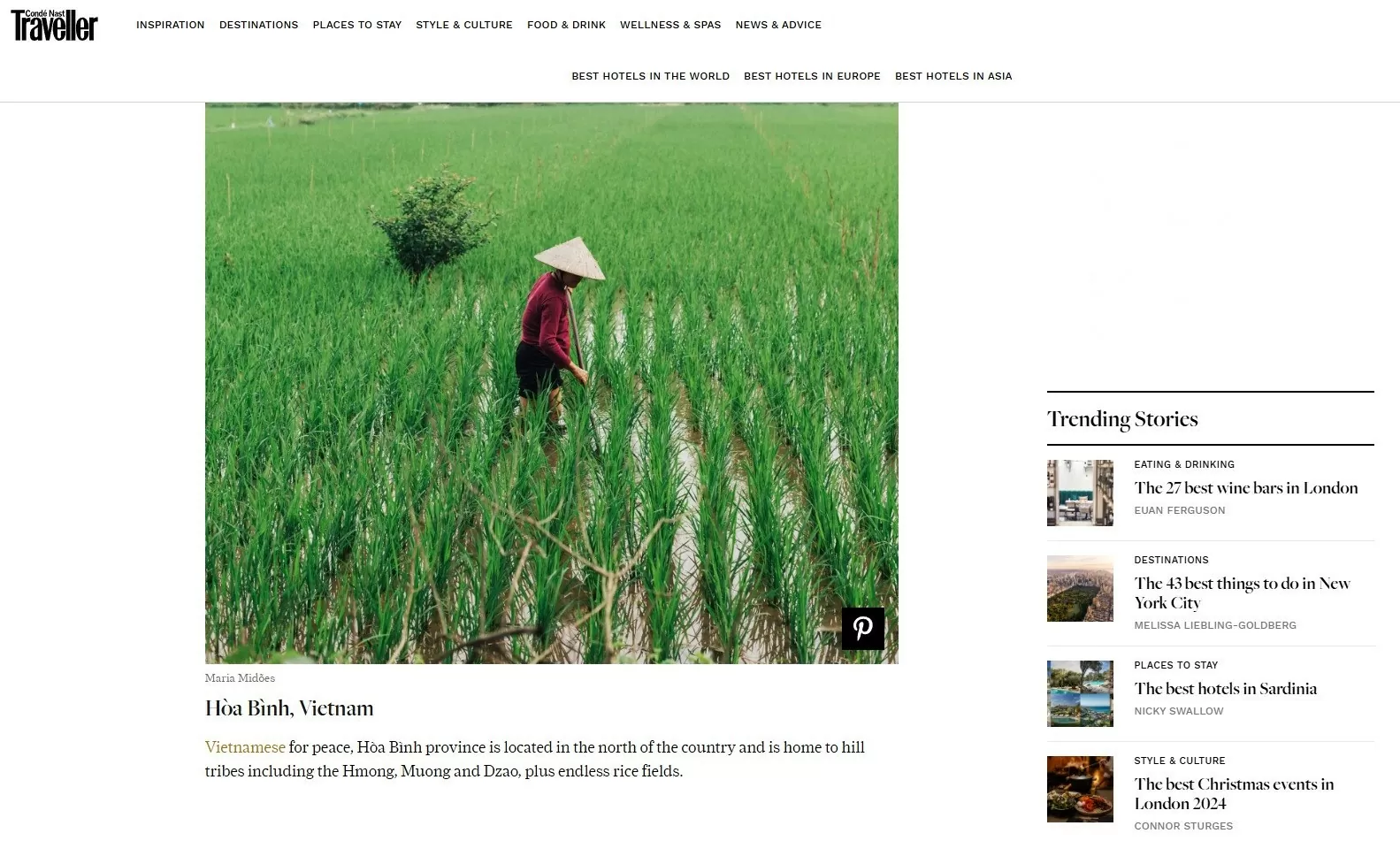 Hòa Bình là đại diện duy nhất của Việt Nam lọt vào danh sách những điểm đến đẹp nhất thế giới. (Ảnh chụp màn hình) Hòa Bình là đại diện duy nhất của Việt Nam lọt vào danh sách những điểm đến đẹp nhất thế giới. (Ảnh chụp màn hình)