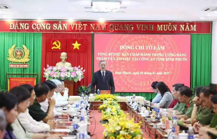Tổng Bí thư Tô Lâm thăm và làm việc tại Công an tỉnh Bình Phước Tổng Bí thư Tô Lâm thăm và làm việc tại Công an tỉnh Bình Phước