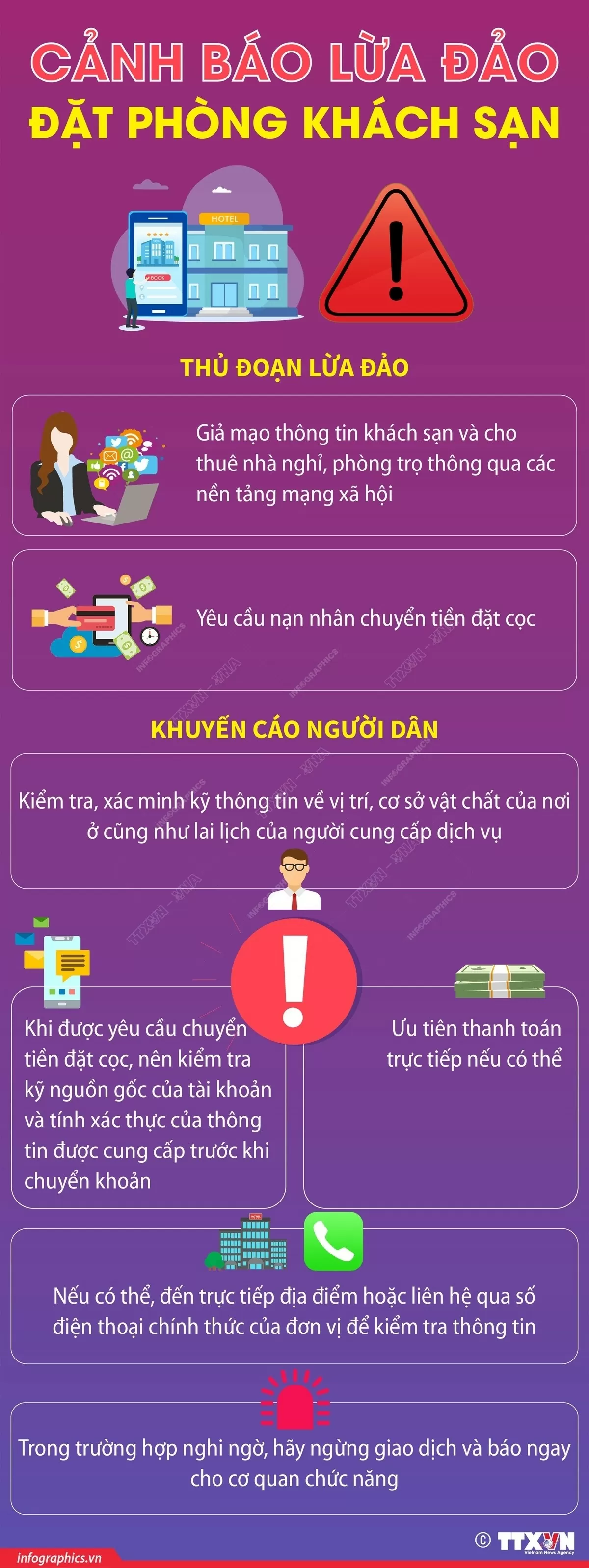 Cảnh báo lừa đảo đặt phòng khách sạn Cảnh báo các chiêu trò lừa đảo đặt phòng khách sạn