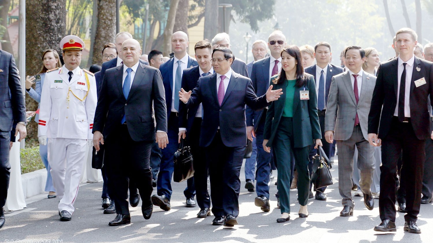 Thủ tướng Phạm Minh Chính chủ trì lễ đón Thủ tướng Nga Mikhail Mishustin thăm chính thức Việt Nam