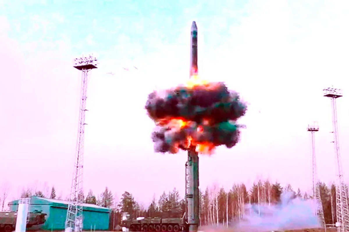 Hình ảnh trích từ video về tên lửa đạn đạo xuyên lục địa Yars của Nga được phóng trong cuộc tập trận tại Sân bay vũ trụ Plesetsk ở vùng Arkhangelsk, phía Bắc, Nga, ngày 29/10/2024.