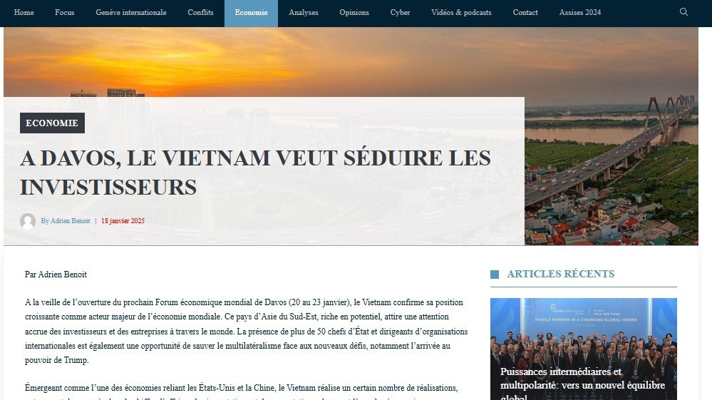 Truyền thông Thụy Sỹ: Việt Nam là một đối tác kinh tế hấp dẫn, một điểm đến chiến lược cho tương lai