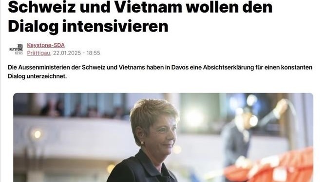 Truyền thông đưa đậm nét việc Việt Nam - Thụy Sỹ nâng cấp quan hệ Đối tác toàn diện