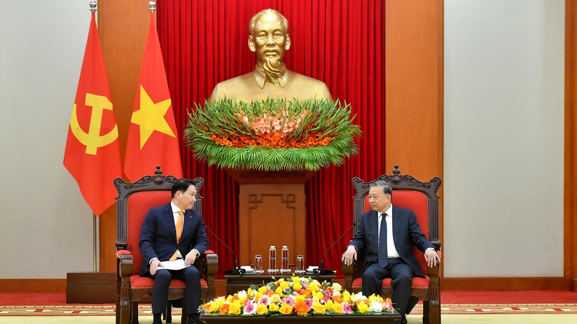 Tổng Bí thư Tô Lâm tiếp Chủ tịch Tập đoàn SK, Hàn Quốc