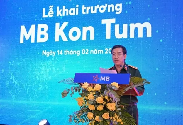Đại tá Lưu Trung Thái, Bí thư Đảng ủy, Chủ tịch Hội đồng quản trị MB phát biểu tại Lễ khai trương. Đại tá Lưu Trung Thái, Bí thư Đảng ủy, Chủ tịch Hội đồng quản trị MB phát biểu tại Lễ khai trương.