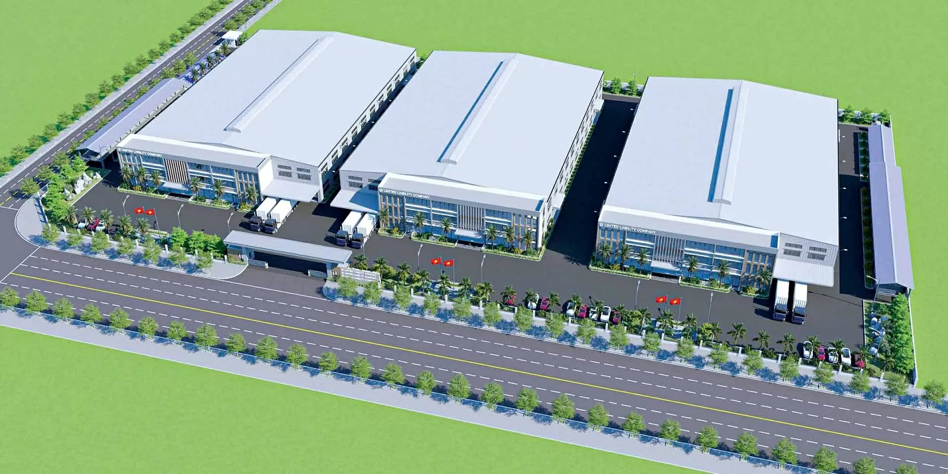 Mô hình thiết kế nhà xưởng tại KCN Phúc Điền mở rộng. (Nguồn: Công ty CP Đầu tư Trung Quý - Bắc Ninh) Mô hình thiết kế nhà xưởng tại KCN Phúc Điền mở rộng. (Nguồn: Công ty CP Đầu tư Trung Quý - Bắc Ninh)