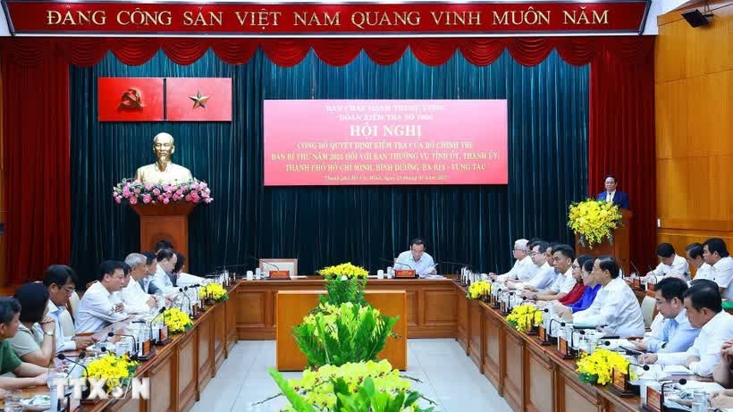 Thủ tướng Phạm Minh Chính chủ trì Hội nghị công bố quyết định kiểm tra của Bộ Chính trị, Ban Bí thư năm 2025