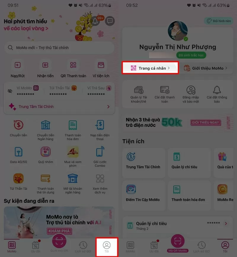 chọn vào mục Trang cá nhân để tiến hành cài đặt quyền riêng tư. chọn vào mục Trang cá nhân để tiến hành cài đặt quyền riêng tư.
